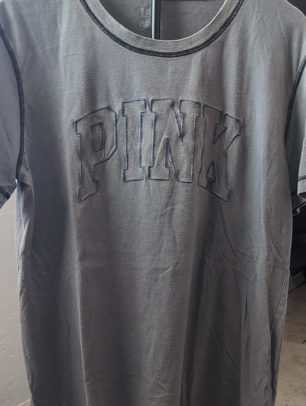 PINK Victoria's Secret  Short Sleeve Crew in Gray